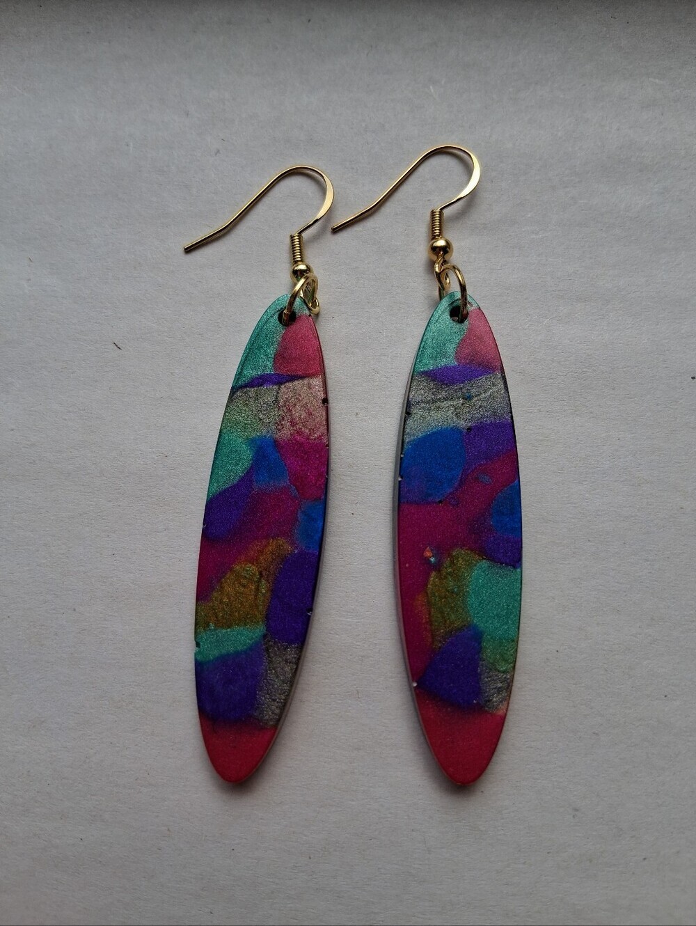 Hand Crafted Multicolor Abstract Dangle Earrings